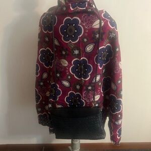 Ganson Vintage Navy Blue Woven front Leather crossbody bag